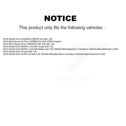 Kit d'assemblage de roulement et moyeu de roue avant et arrière, pour Honda Civic Acura ILX