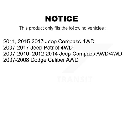 Kit d'assemblage de moyeu de roulement de roue avant et arrière, pour Jeep Patriot Compass Dodge Caliber