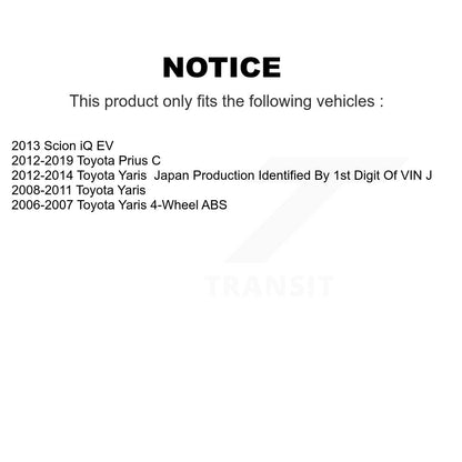 Kit d'assemblage de roulement et moyeu de roue avant et arrière, pour Toyota Yaris Prius C Scion iQ