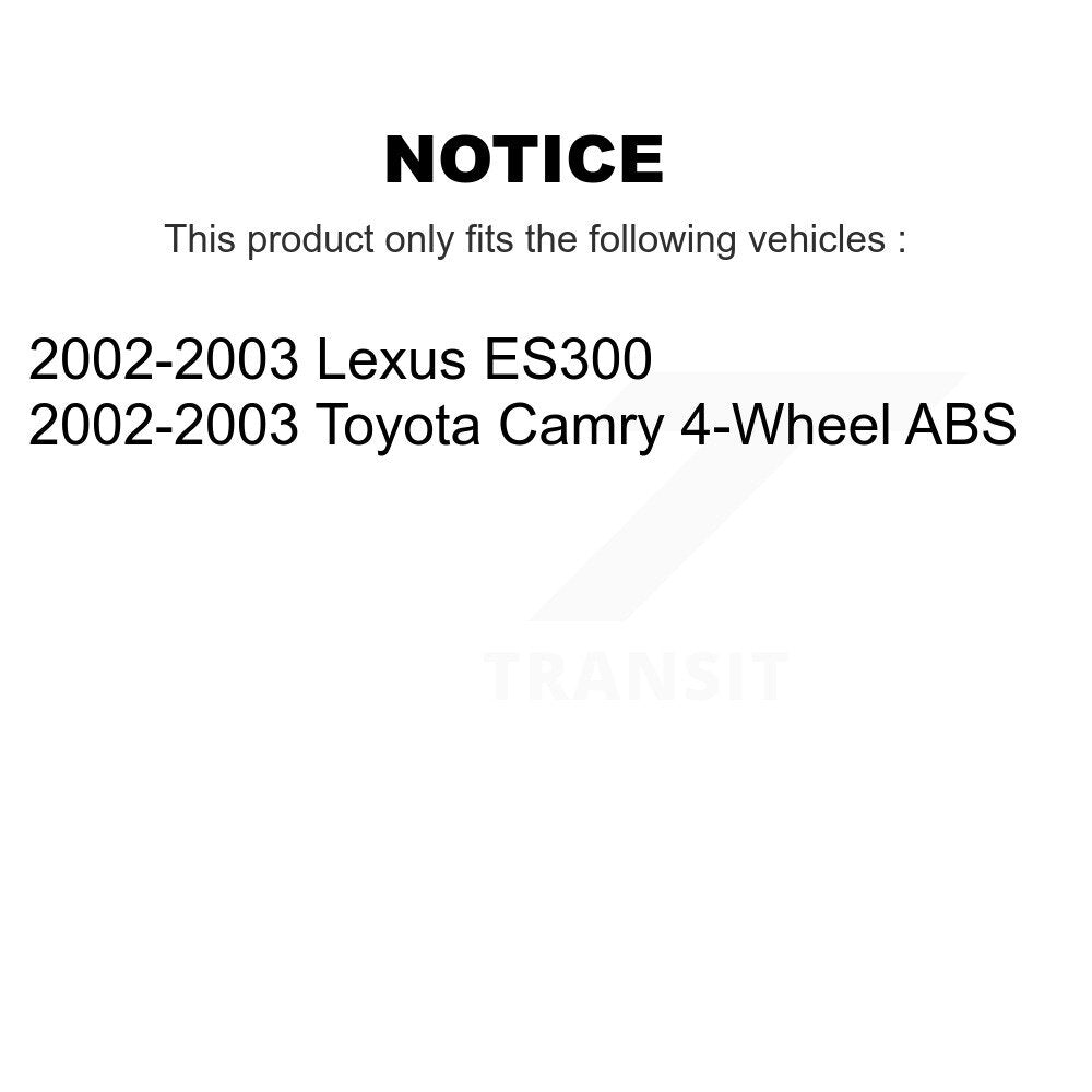 Kit d'assemblage de moyeu de roulement de roue avant et arrière, pour Toyota Camry Lexus ES30 2002 – 2003