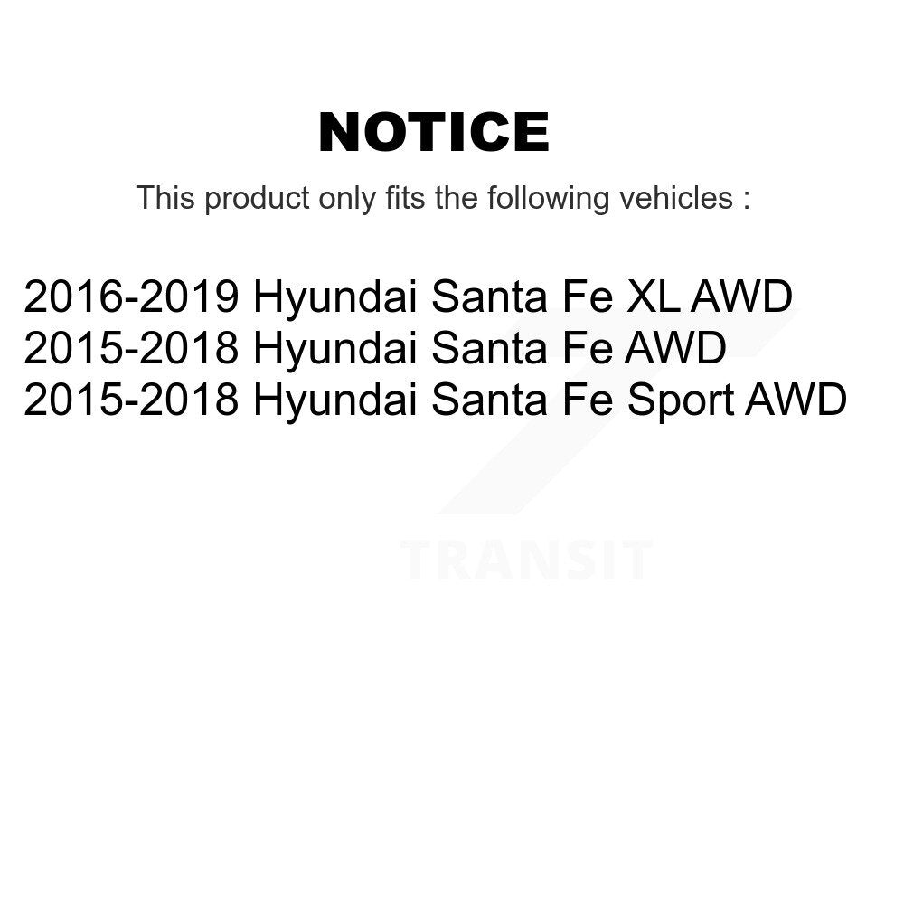 Front Rear Wheel Bearing & Hub Assembly Kit For Hyundai Santa Fe Sport XL AWD