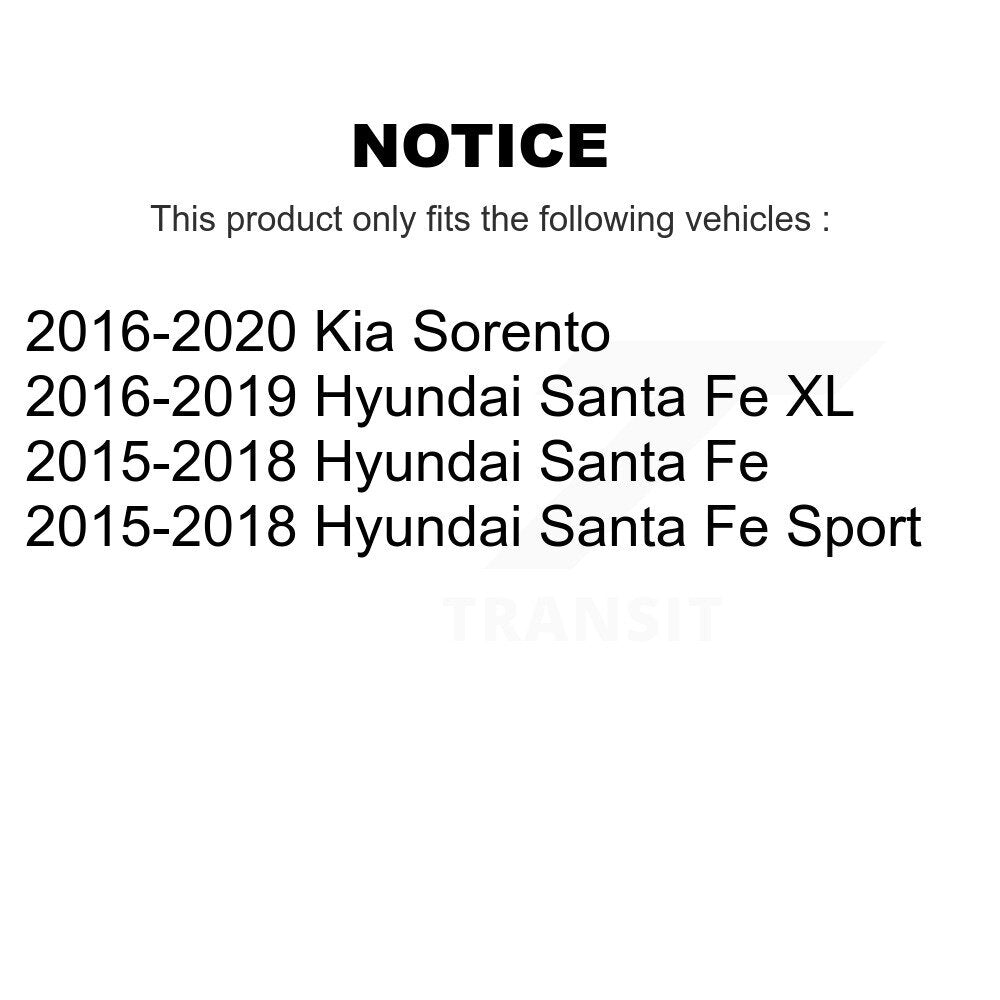 Paire d'assemblage de moyeu de roulement de roue avant, pour Hyundai Santa Fe Sport Kia Sorento XL