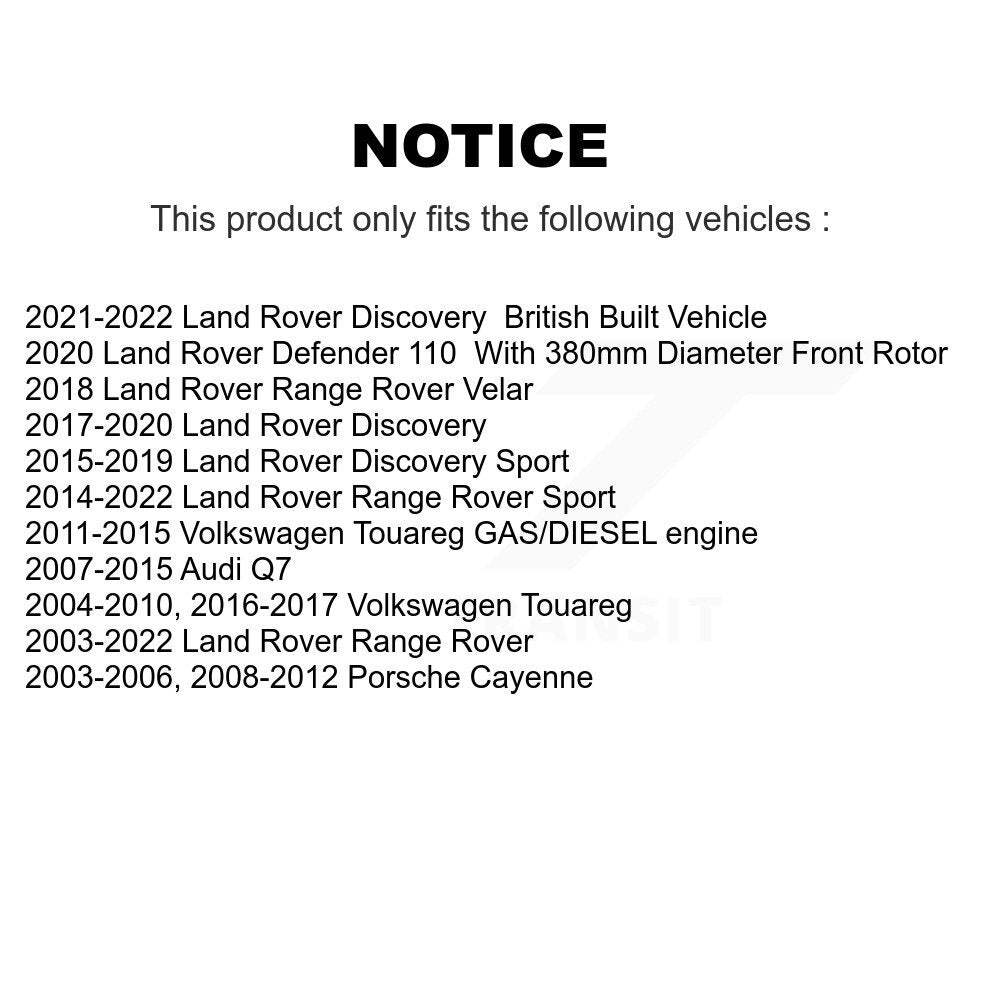 Kit de roulement de roue avant et arrière, pour Land Rover Range Sport Volkswagen Touareg Audi