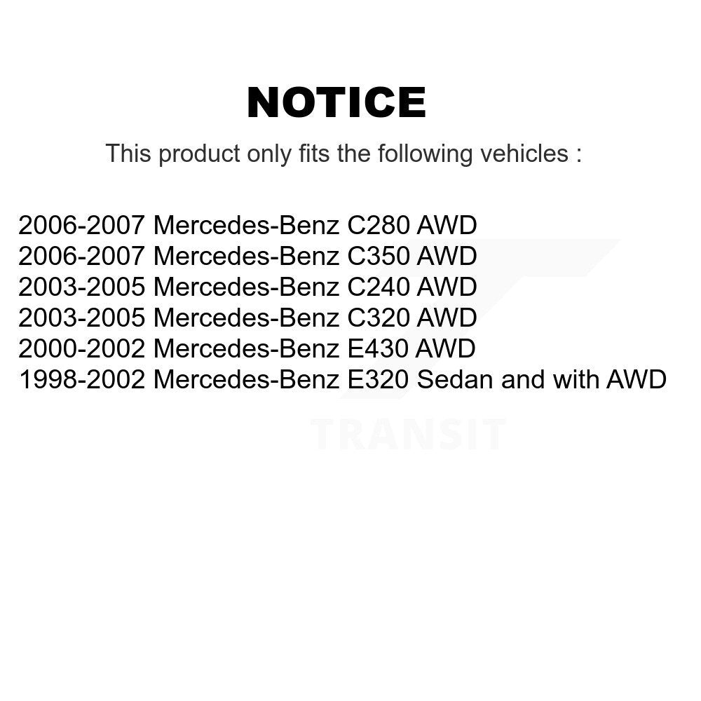 Kit de roulement de roue avant et arrière, pour Mercedes-Benz C280 C240 E320 C320 C350 E430