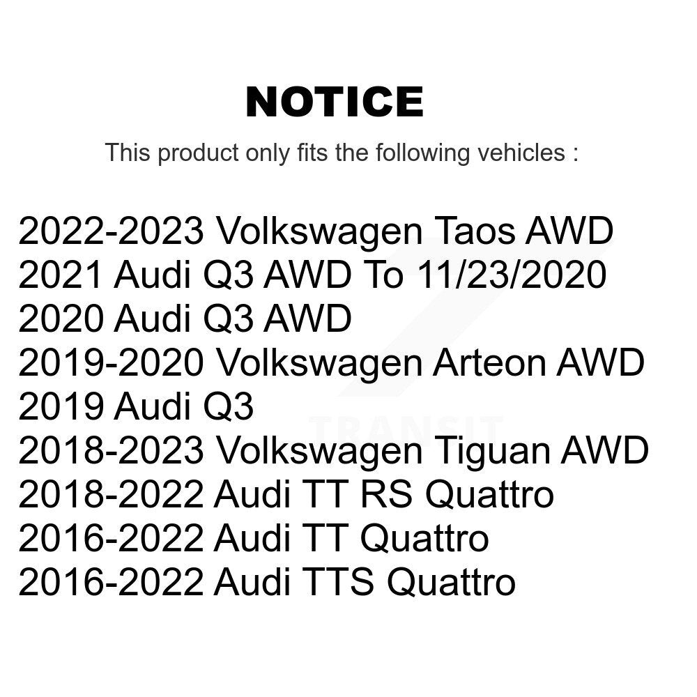 Kit d'assemblage de moyeu de roulement de roue avant et arrière, pour Volkswagen Tiguan Taos Audi Q3 TT