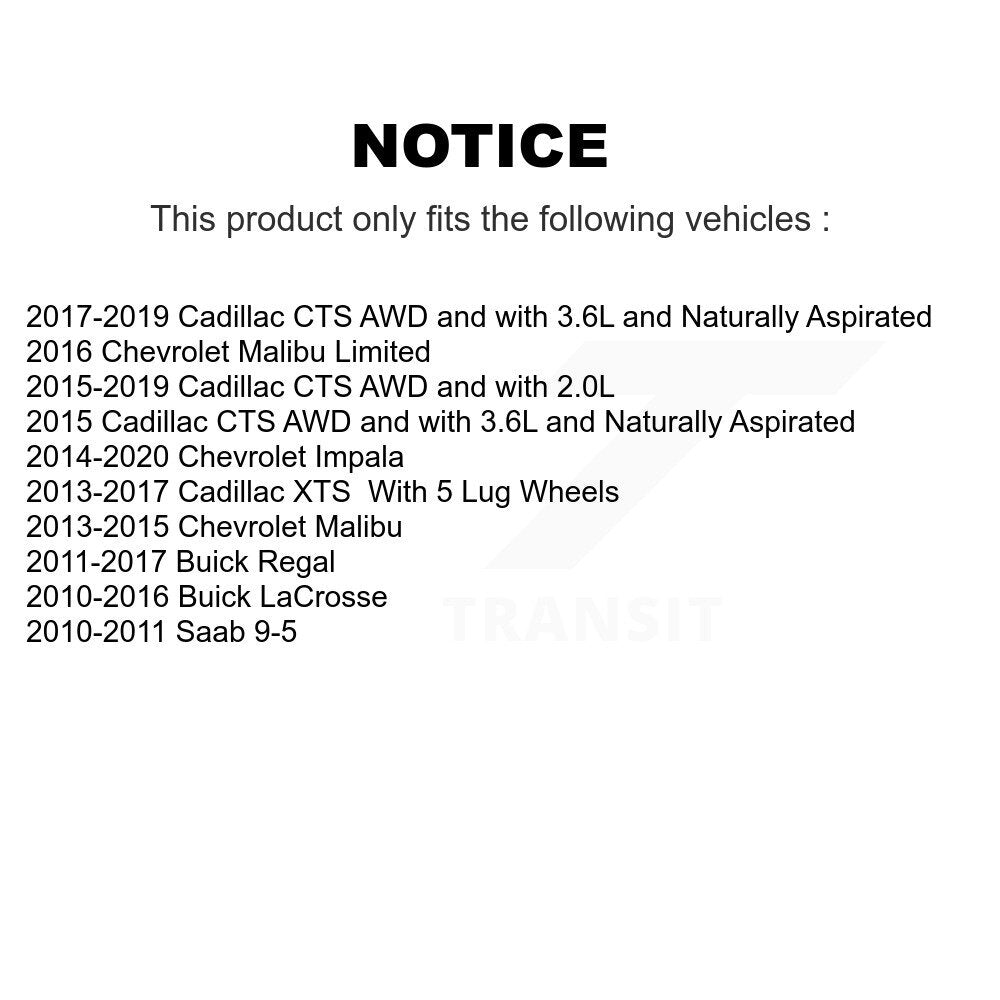 Kit d'assemblage de moyeu de roulement de roue avant et arrière, pour Chevrolet Buick Malibu Impala XTS