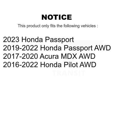 Paire d'assemblage de roulement de roue arrière et de moyeu pour Honda Pilot Acura MDX passeport