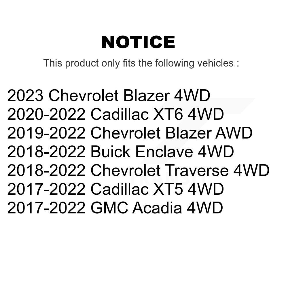 Paire d'assemblage de moyeu de roulement de roue arrière, pour Chevrolet Cadillac XT5 Traverse GMC XT