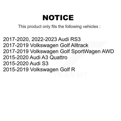 Paire d'assemblage de moyeu de roulement de roue arrière, pour Volkswagen Golf SportWagen Audi A3 R S