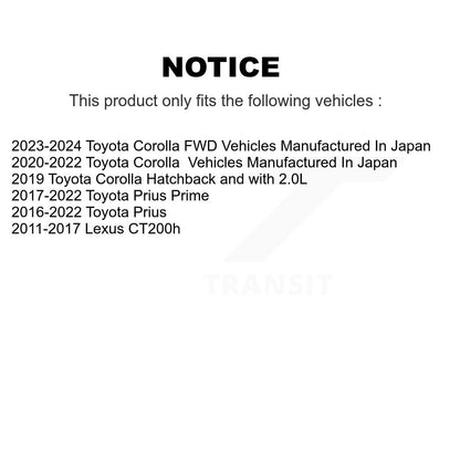 Paire d'assemblage de moyeu de roulement de roue arrière, pour Toyota Corolla Prius Prime Lexus CT200