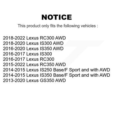 Kit d'assemblage de roulement et moyeu de roue avant et arrière, pour Lexus IS300 IS350 IS250 GS350
