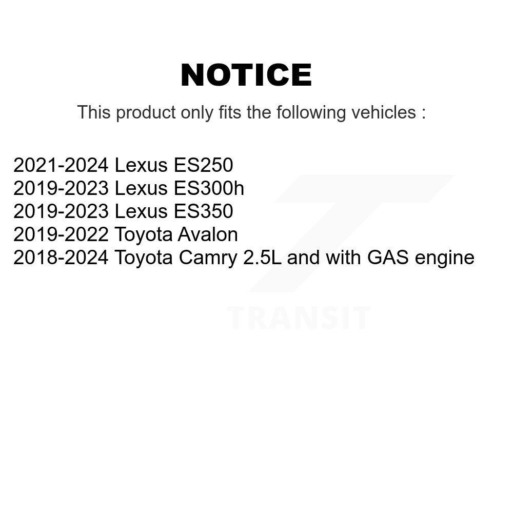 Paire d'assemblage de roulement de roue avant et de moyeu pour Toyota Camry Lexus ES250 Avalon