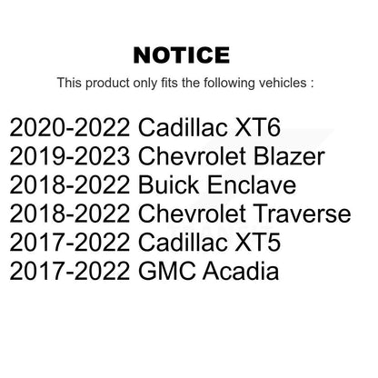 Paire d'assemblage de roulement et moyeu de roue avant, pour Chevrolet Cadillac XT5 Traverse GMC