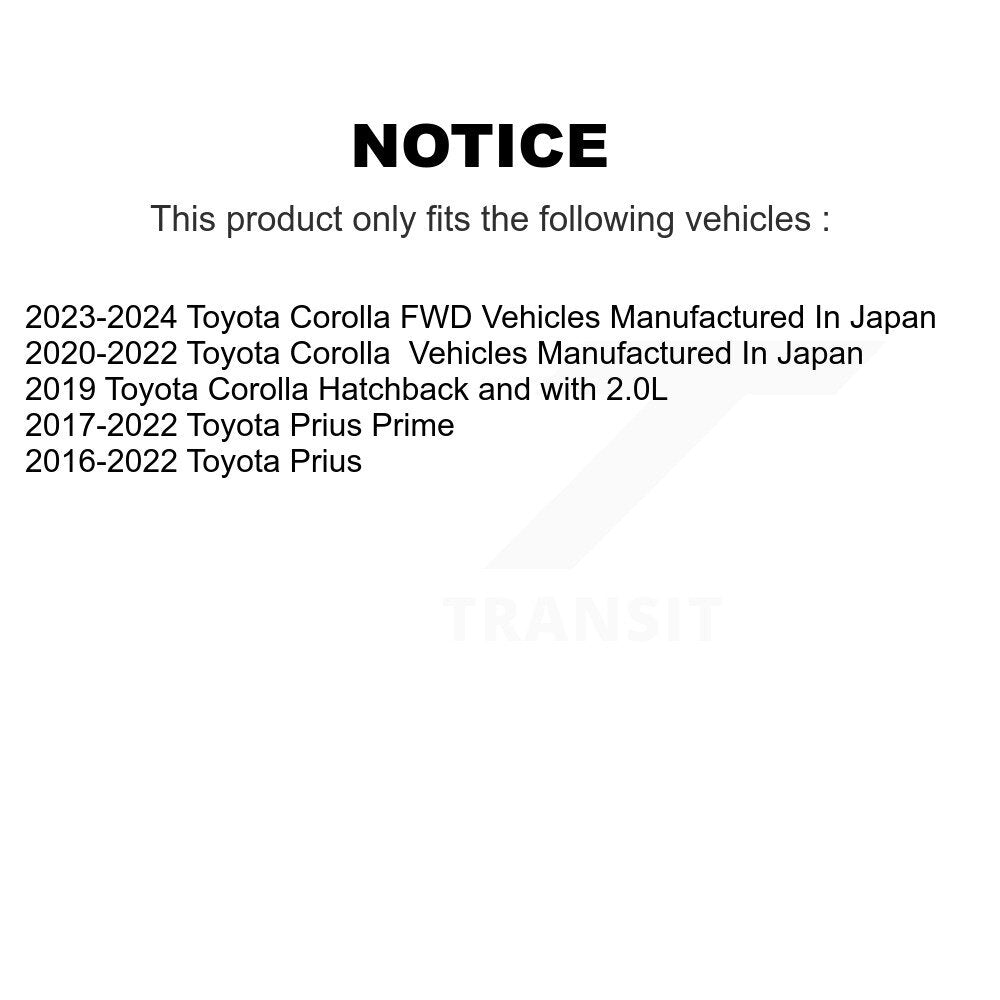 Kit d'assemblage de roulement et moyeu de roue avant et arrière, pour Toyota Corolla Prius Prime