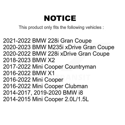 Paire d'assemblage de moyeu de roulement de roue avant, pour Mini BMW Cooper X1 Countryman X2 228i
