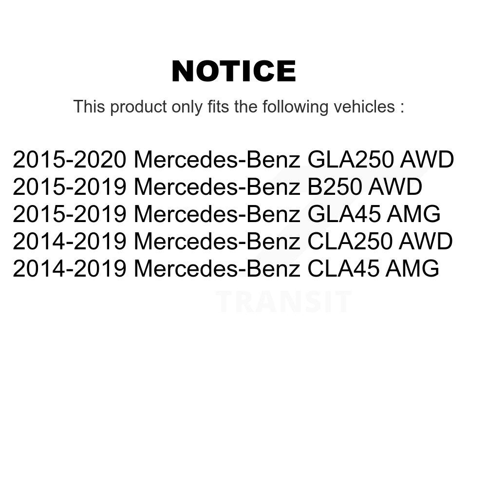 Paire d'assemblage de moyeu de roulement de roue arrière, pour Mercedes-Benz GLA250 CLA250 B250 CLA45