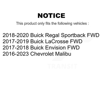 Paire d'assemblage de roulement et moyeu de roue arrière, pour Chevrolet Malibu Buick Envision Rega