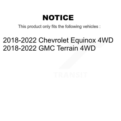 Paire d'assemblage de roulement de roue arrière et de moyeu pour Chevrolet Equinox GMC Terrain 4WD