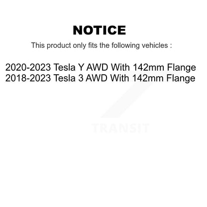 Kit d'assemblage de roulement et moyeu de roue avant et arrière pour Tesla 3 Y avec bride de 142 mm AWD
