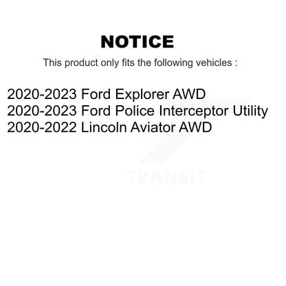 Kit d'assemblage de roulement et moyeu de roue avant et arrière, pour Ford Explorer Police Intercepto
