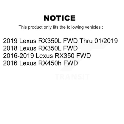 Kit d'assemblage de roulement et moyeu de roue avant et arrière, pour Lexus RX350 RX350L RX450h FWD
