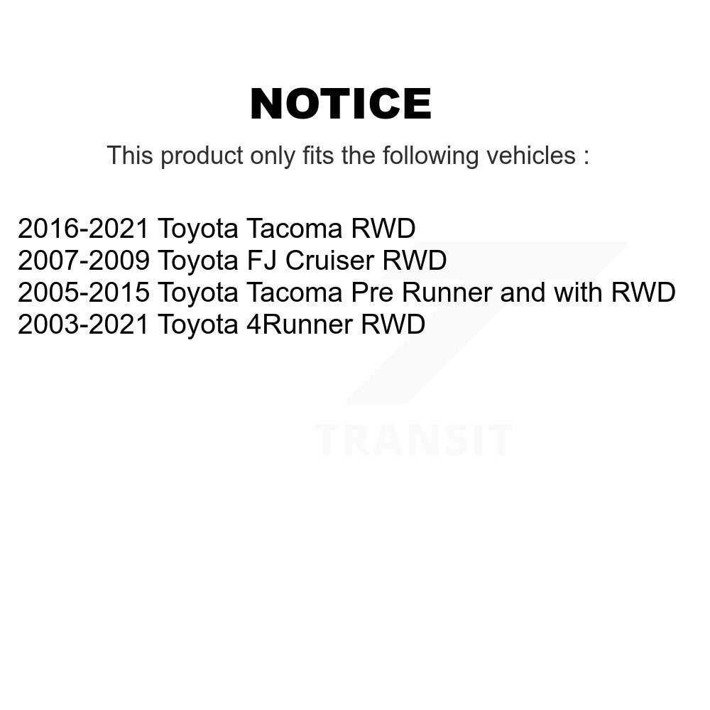 Paire d'assemblage de roulement de roue avant et de moyeu pour Toyota Tacoma 4Runner FJ Cruiser