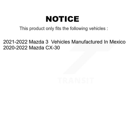 Paire d'assemblage de roulement de roue avant et de moyeu pour Mazda CX-30 3 K70-102081