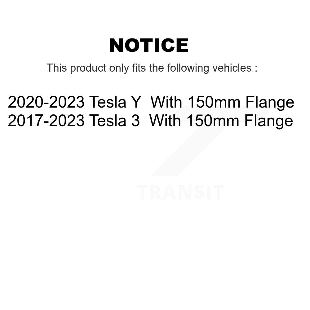 Paire d'assemblage de roulement de roue arrière et de moyeu pour Tesla 3 Y avec bride de 150 mm