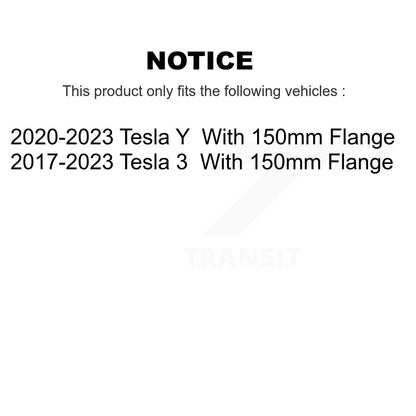 Paire d'assemblage de roulement de roue arrière et de moyeu pour Tesla 3 Y avec bride de 150 mm