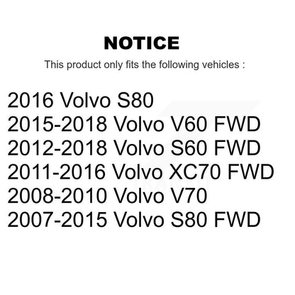 Paire d'assemblage de roulement de roue arrière et de moyeu pour Volvo S60 XC70 V60 S80 V70
