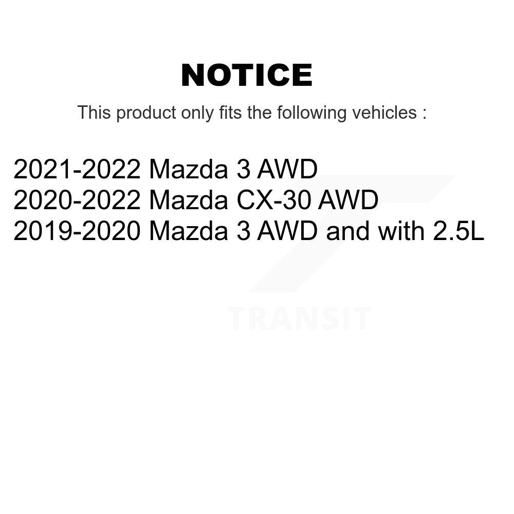 Paire d'ensemble roulement et moyeu de roue arrière pour Mazda 3 CX-30 K70-102109
