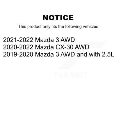 Paire d'ensemble roulement et moyeu de roue arrière pour Mazda 3 CX-30 K70-102109