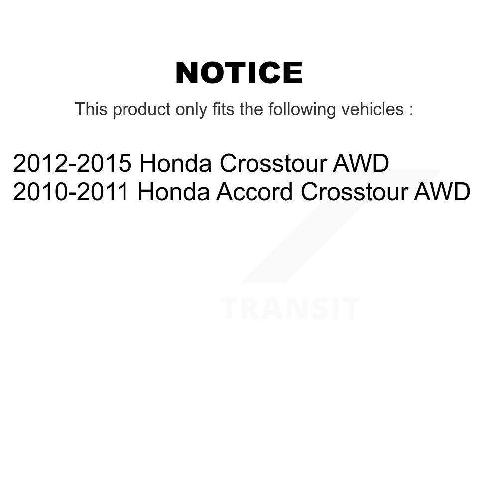 Paire de roulements de roue arrière et de moyeu pour Honda Accord Crosstour AWD