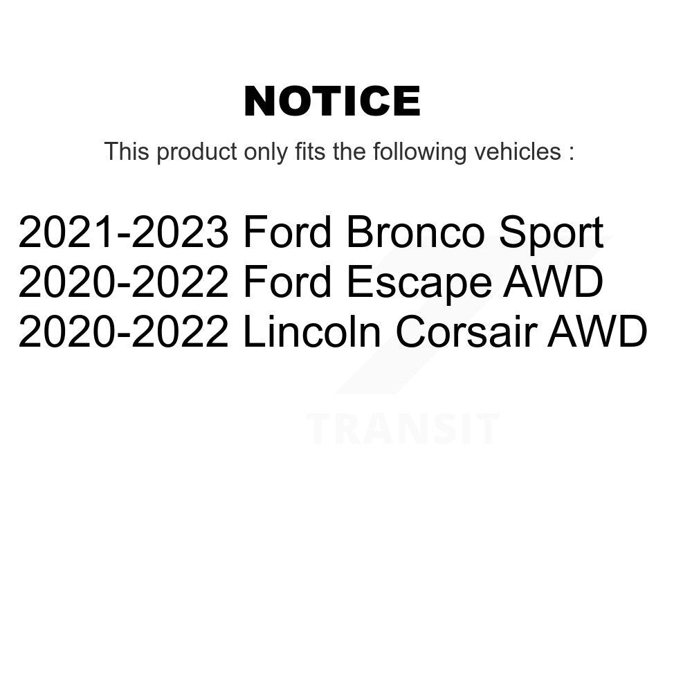 Paire d'assemblage de roulement de roue arrière et de moyeu pour Ford Escape Bronco Sport Lincoln