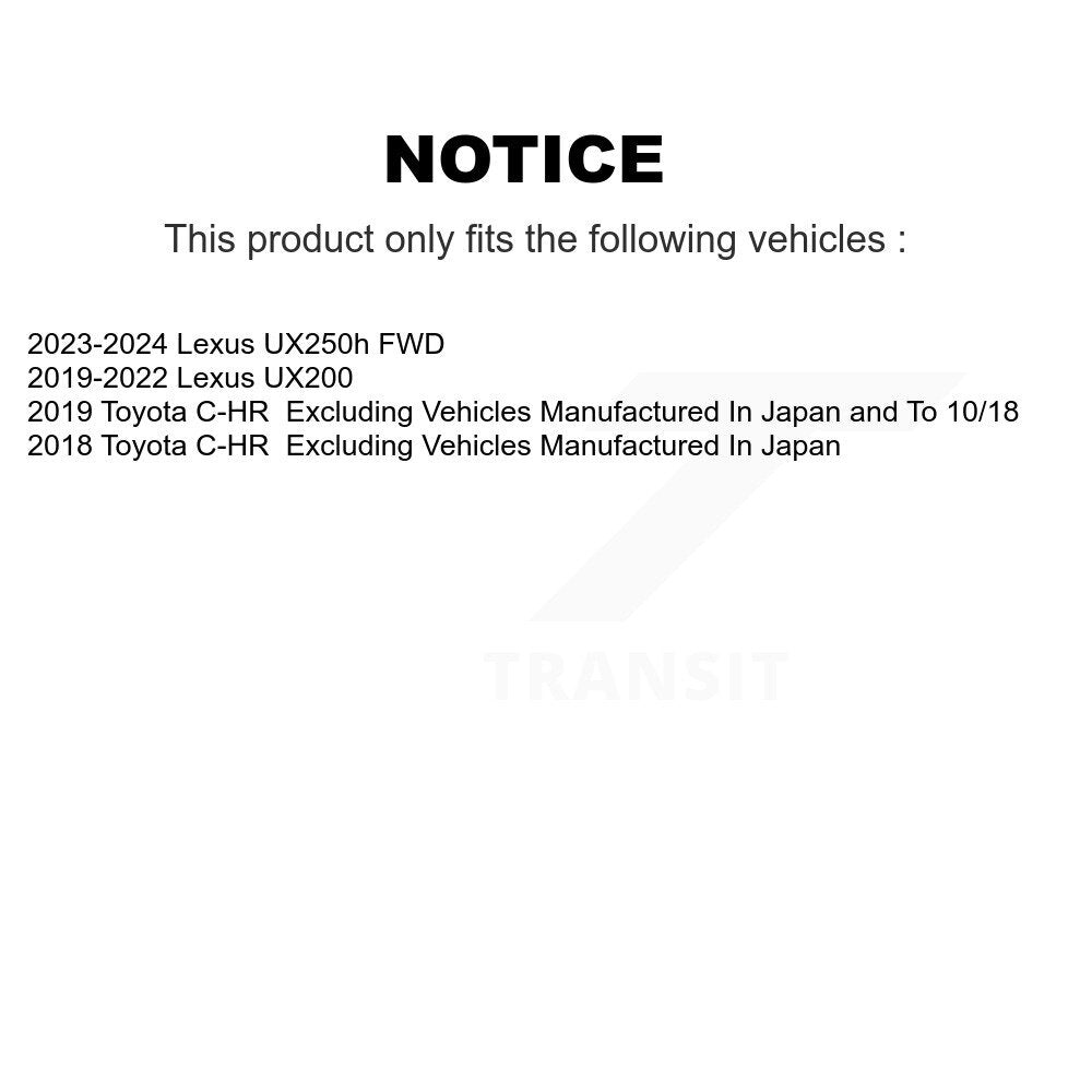 Paire d'assemblage de roulement et de moyeu de roue arrière, pour Toyota C-HR Lexus UX250h UX200