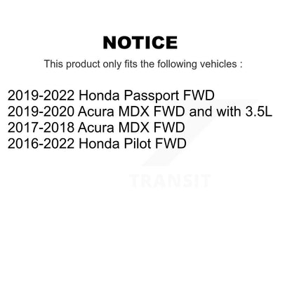 Kit d'assemblage de roulement et moyeu de roue avant et arrière, pour Honda Pilot Acura MDX Passpor
