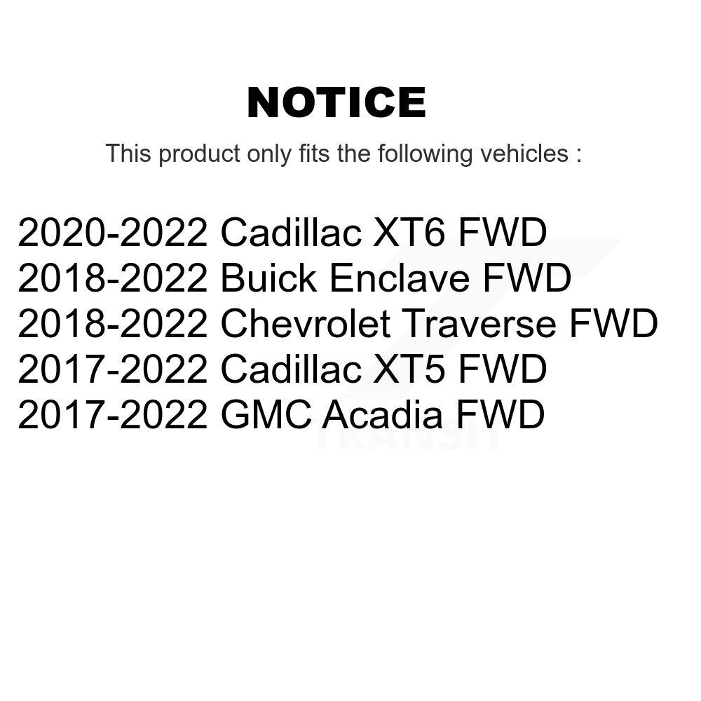 Kit d'assemblage de roulement et moyeu de roue avant et arrière, pour Cadillac XT5 Chevrolet Traverse