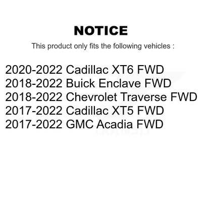 Paire d'assemblage de moyeu de roulement de roue arrière, pour Cadillac XT5 Chevrolet Traverse GMC XT