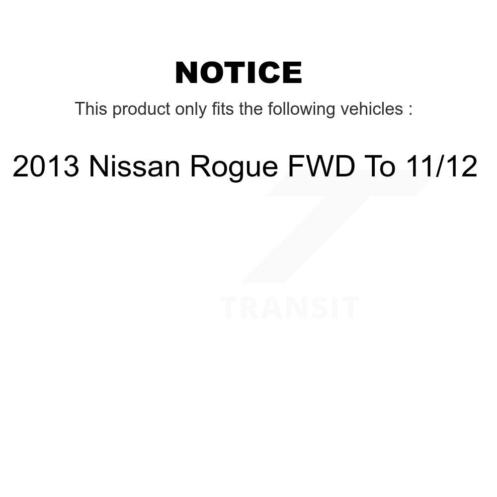 Kit d'assemblage de roulement et moyeu de roue avant et arrière, pour Nissan Rogue FWD 2013 à 11 12