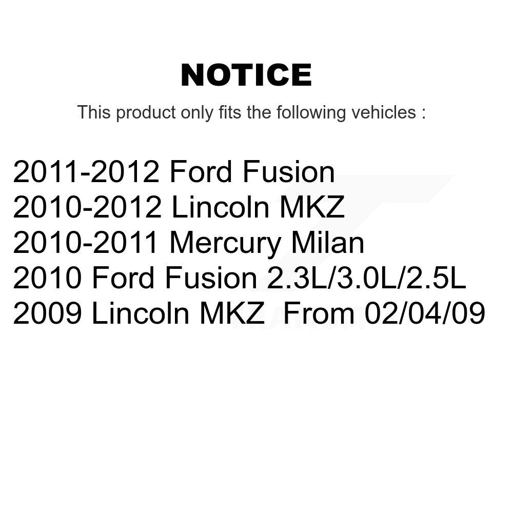 Kit de liaison de rotule de bras de commande avant, pour Ford Fusion Lincoln MKZ Mercury Milan