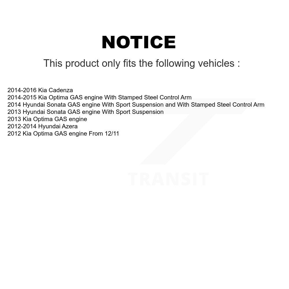 Kit de bras de commande avant et de rotule, pour Kia Optima Hyundai Sonata Cadenza