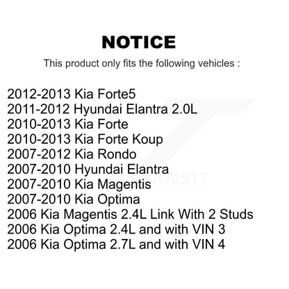 Paire de maillons avant pour Hyundai Elantra Kia Rondo Forte koup Optima Forte5 Magentis