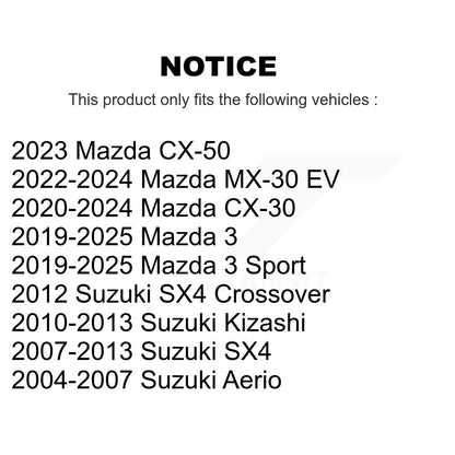 Paire de maillons avant pour Mazda 3 CX-30 Suzuki SX4 CX-50 Sport Kizashi Aerio MX-30 EV