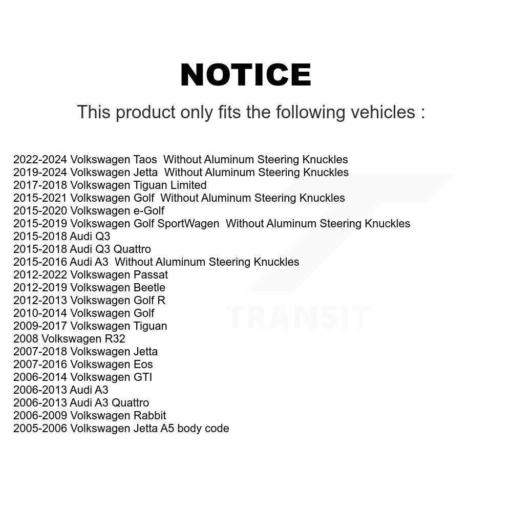 Kit de rotule de Suspension inférieure avant, pour Volkswagen Jetta Golf Tiguan