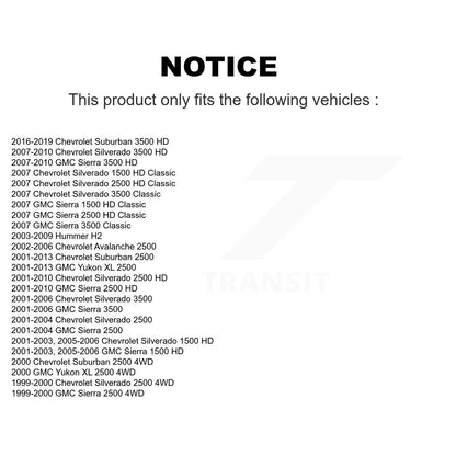 Paire de rotules de bras de commande supérieur avant, pour Chevrolet GMC Sierra 2500 HD 3500 H