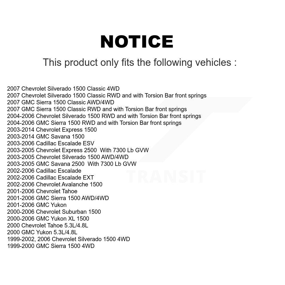 Kit de rotule avant inférieure et supérieure, pour Chevrolet GMC Silverado 1500 Sierra Yuko