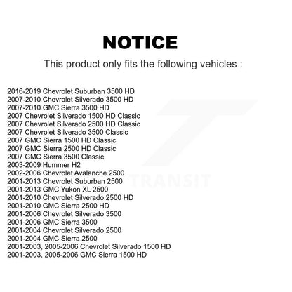 Kit d'extrémité de biellette de direction avant, pour Chevrolet GMC Sierra 2500 HD Silverado 3500 Classic H