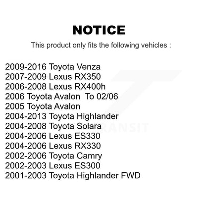 Kit de liaison avant et arrière, pour Toyota Venza Highlander Camry Lexus RX350 RX330 Solara