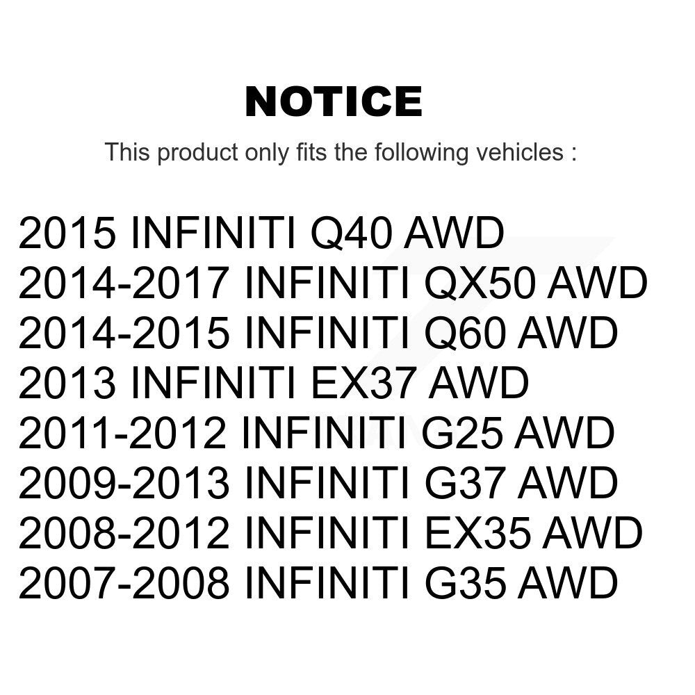 Kit de liaison avant et arrière, pour INFINITI G37 QX50 EX35 G35 EX37 G25 Q60 Q40 AWD