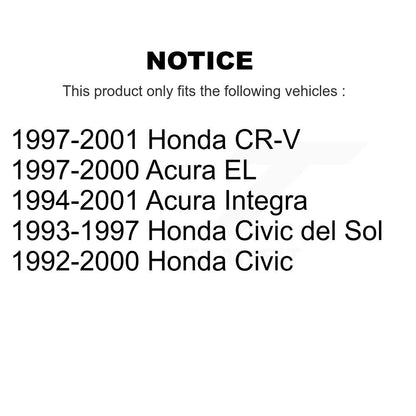 Kit de rotule avant et d'extrémité de biellette de direction, pour Honda Civic CR-V Acura Integra EL del So